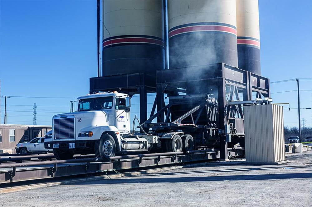 truck under silo